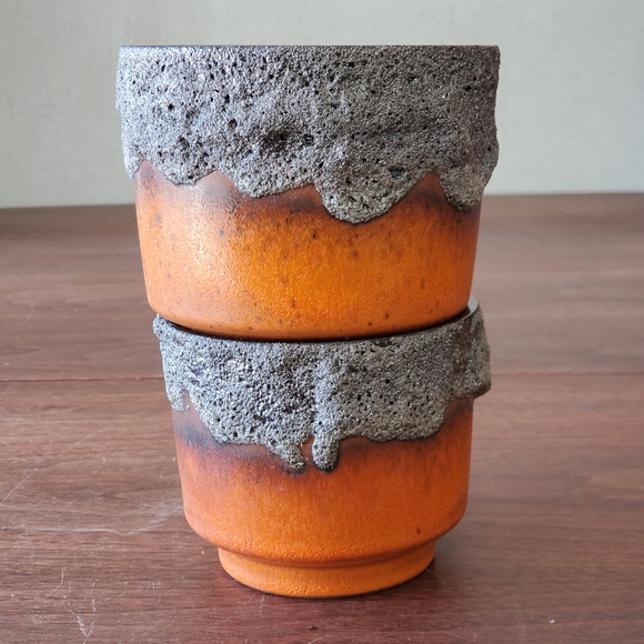 Fat Lava W German Pottery Plant Pots Vintage Mid Century & Excellent Condition - Picture 14 of 16